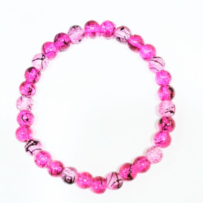 Bracelet  Perles de Verre Rose 6mm Enfant