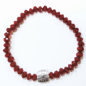 Bracelet Swarovski Rouge Facetté avec Insert 6mm