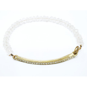 Bracelet Cristal de Roche Facetté 4mm et Barette Swarovski avec Fermoir