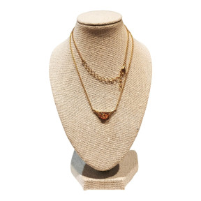 Collier Ambre sur Chaîne Plaquée Or L40 + 5 cm