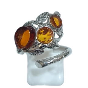 Bague Ambre baltique Argent 925 Taille 59+