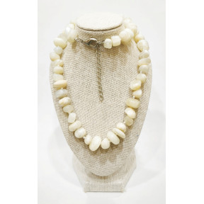 Collier Opale Blanche Baroque 46 cm