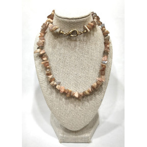 Collier Pierre de Lune Rose Baroque avec Fermoir 44 cm