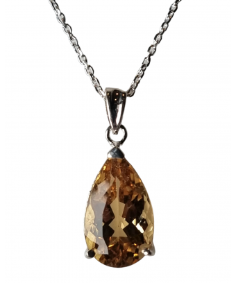 Pendentif Béryl Héliodore Goutte argent 925