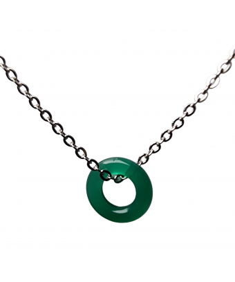 Pendentif Agate verte anneau