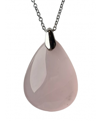 Pendentif Quartz rose ovale